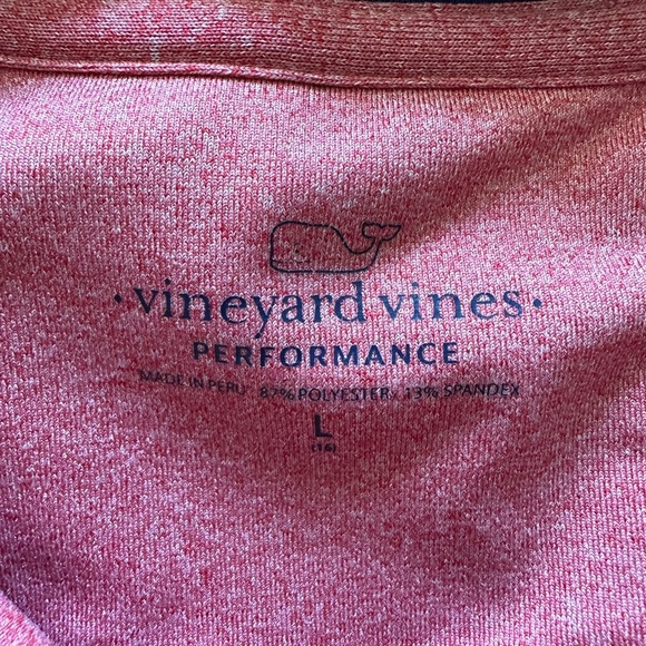 Vineyard Vines Men’s Performance 1/4 Zip Pullover | L | Red Heather Long Sleeve - Picture 5 of 7